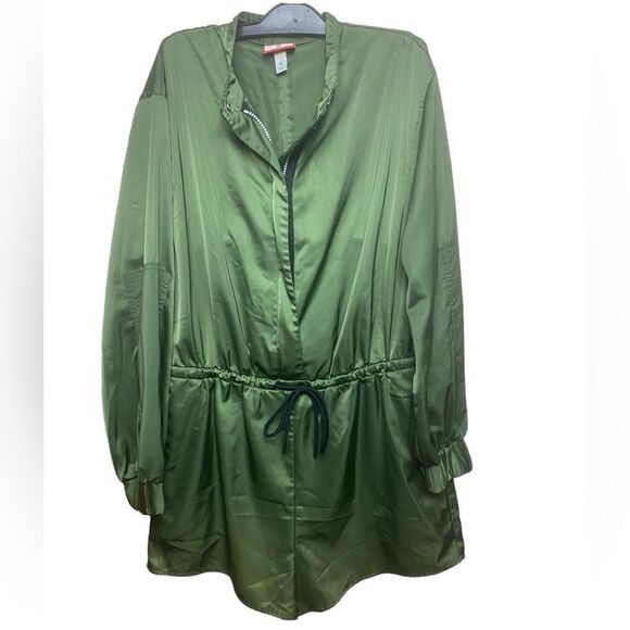 Hunter For Target Womens Medium Green Satin Drawstring Romper - Picture 1 of 6